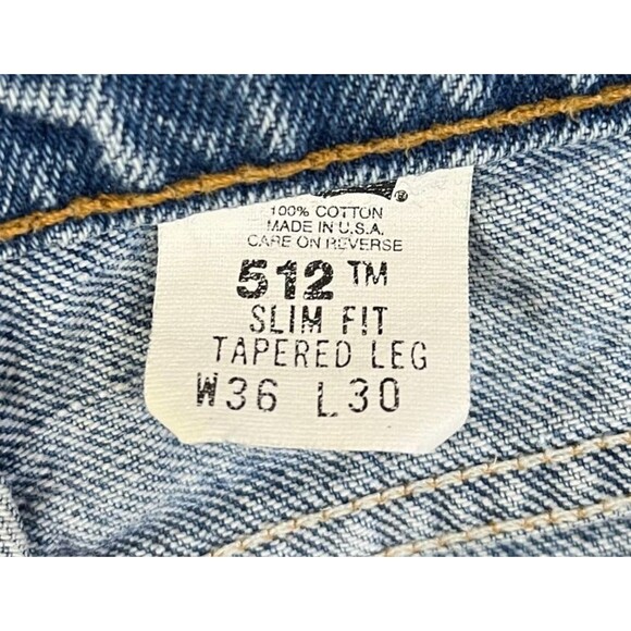 Vintage Levi's 512 Jeans Men's 36x30 (Actual 34x29) Slim Tapered Blue Denim USA - Picture 5 of 14